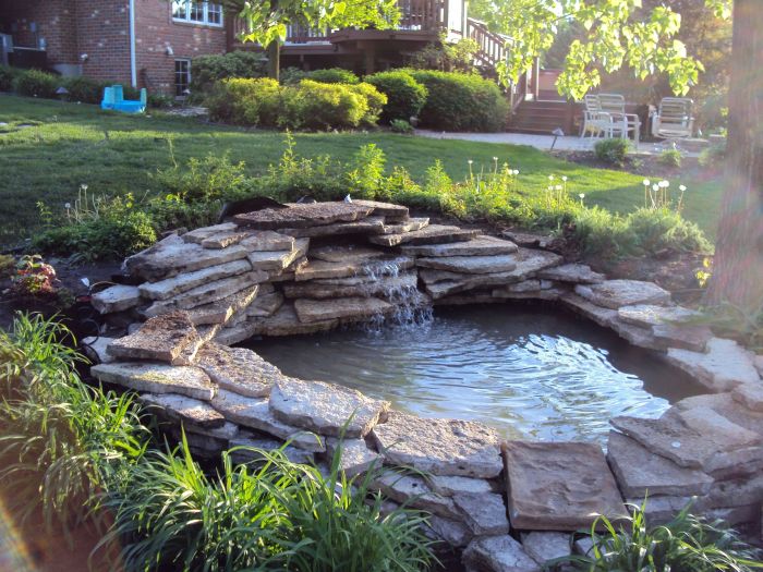 Ponds backyard features retaining landscaping coy gardening inspiration potted